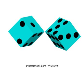 two 3d dice - vector illustration