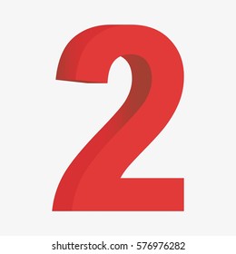 Two 3D figure of red. Isolated on white background. Flat vector stock illustration