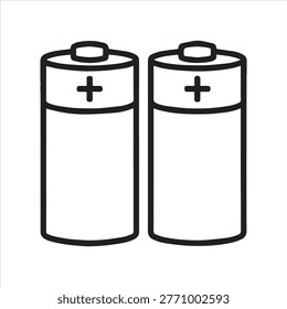 Two aa batteries side by side with positive terminals facing up.