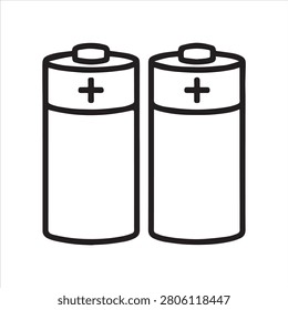 Two aa batteries side by side with positive terminals facing up.
