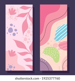 two abstracs organics set backgrounds vector illustration design