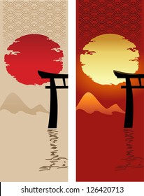 Two abstract Asian Landscapes