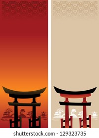 Two abstract Asian Landscapes