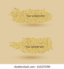 Two abstract banner.Gold glitter abstract background .