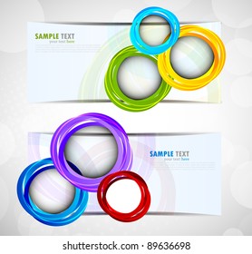 Two abstract banners with circles