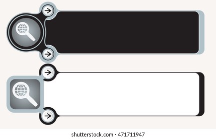 Two abstract boxes for your text and magnifier