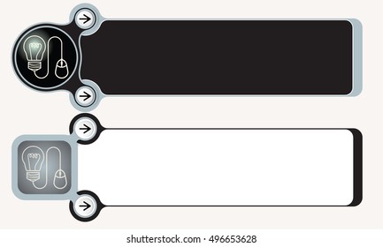 Two abstract boxes for your text and idea symbol
