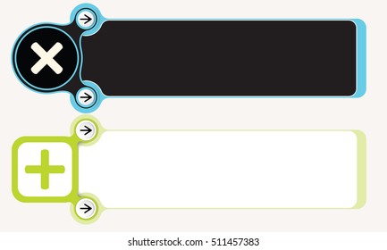 Two abstract boxes for your text and math symbols