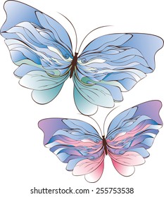 Two abstract butterflies drsign