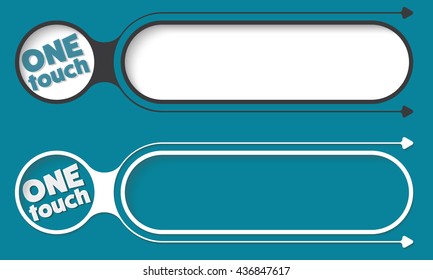 Two abstract buttons with arrows and icon of one touch