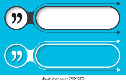 Two abstract buttons with arrows and quotation mark