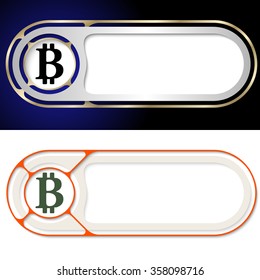 Two abstract buttons for your text and bit coin symbol