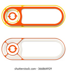 Two abstract buttons for your text and arrows