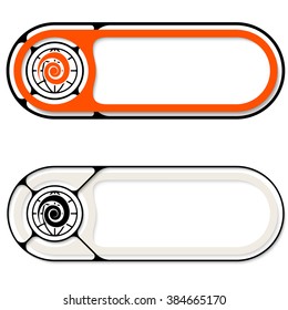 Two abstract buttons for your text and globe icon