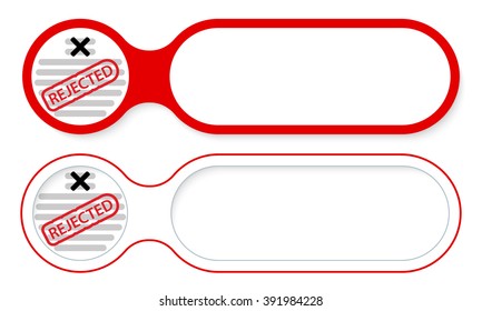 Two abstract buttons for your text and questionnaire