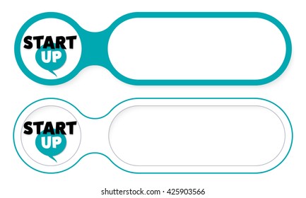 Two abstract buttons for your text and start up icon