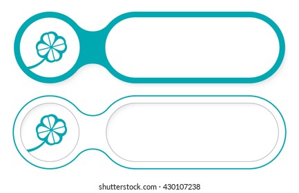 Two abstract buttons for your text and cloverleaf