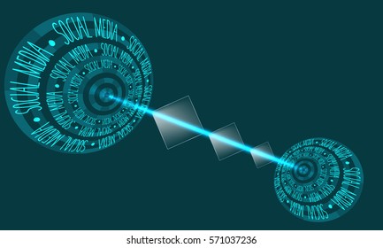 Two abstract circles with theme of social media