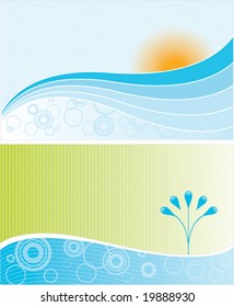 Two abstract environmental landscapes