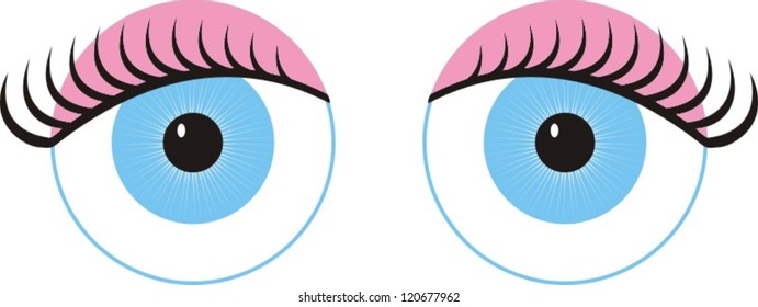 two abstract eyes on white backgrounds isolated