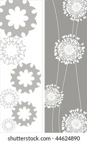 Two abstract floral banners
