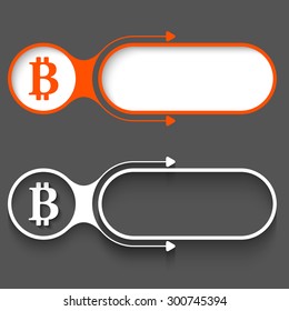 Two abstract frames with arrows and bit coin symbol