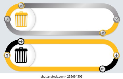 Two abstract frames for your text and trashcan