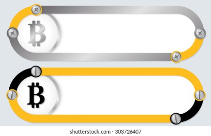 Two abstract frames for your text and bit coin symbol