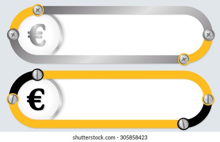 Two abstract frames for your text and euro symbol