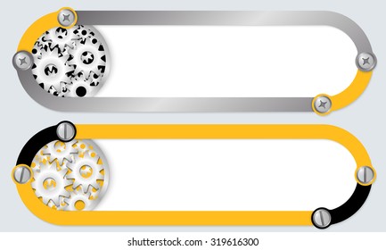 Two abstract frames for your text and cogwheels