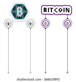 Two abstract frames for your text and bit coin symbol