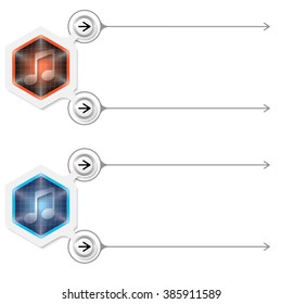 Two abstract frames for your text and music symbol