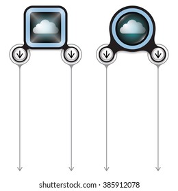 Two abstract frames for your text and cloud
