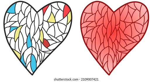 Two abstract hearts in modern design for your projects