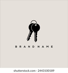 vector de diseño de logotipo de dos claves abstractas