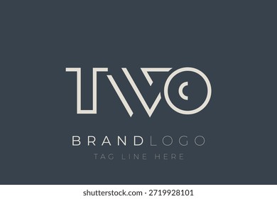 Diseño de logotipo de letra abstracta TWO. Diseño moderno del logotipo del negocio con tipografía Abstractas y estilo contemporáneo
