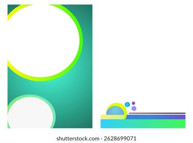 Two abstract letterhead designs with circles and bright gradient backgrounds. Modern and eye-catching design elements. Modern letterhead design templates