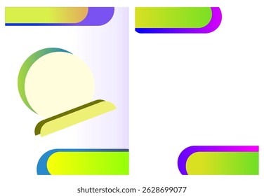 Two abstract letterhead designs with colorful gradient round shapes and a center circle on the left. Modern and eye-catching design elements. Modern letterhead design template