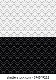 Two Abstract Seamless Patterns. Black and White Vector Backgrounds. Every Pattern is on a Separate Layer