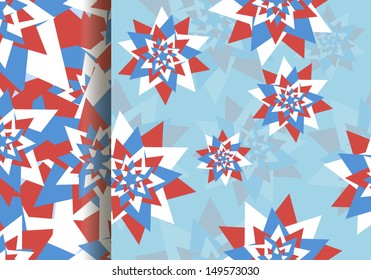 Two abstract seamless texture. Wallpaper. The patterns of the stars. vector illustration