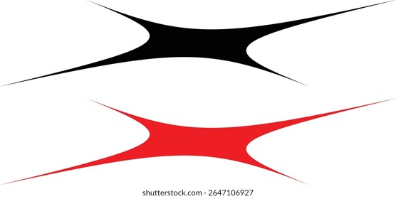 Two abstract shapes are displayed against a white background.