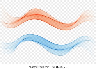Two abstract smooth transparent waves, design element.