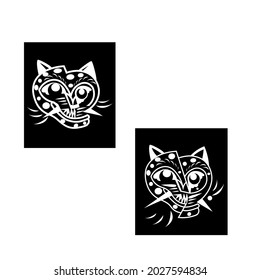 dos símbolos abstractos de tigre sobre fondo transparente
