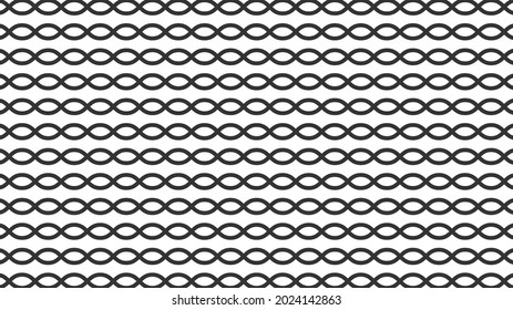 Two Abstract wavy lines. Modern style texture. Repeat dark color lines and white background.