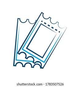 Dos entradas de acceso icono isotado con sombra azul 