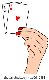 two aces in hand, illustration 