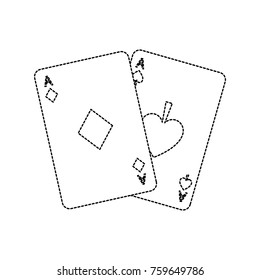 two aces playing cards poker casino icon