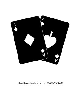 two aces playing cards poker casino icon