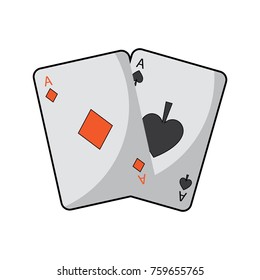 two aces playing cards poker casino icon