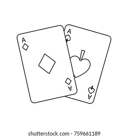 two aces playing cards poker casino icon